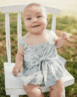 Birdie Bow Front Top & Bloomer Set - Antique Rosette Gingham