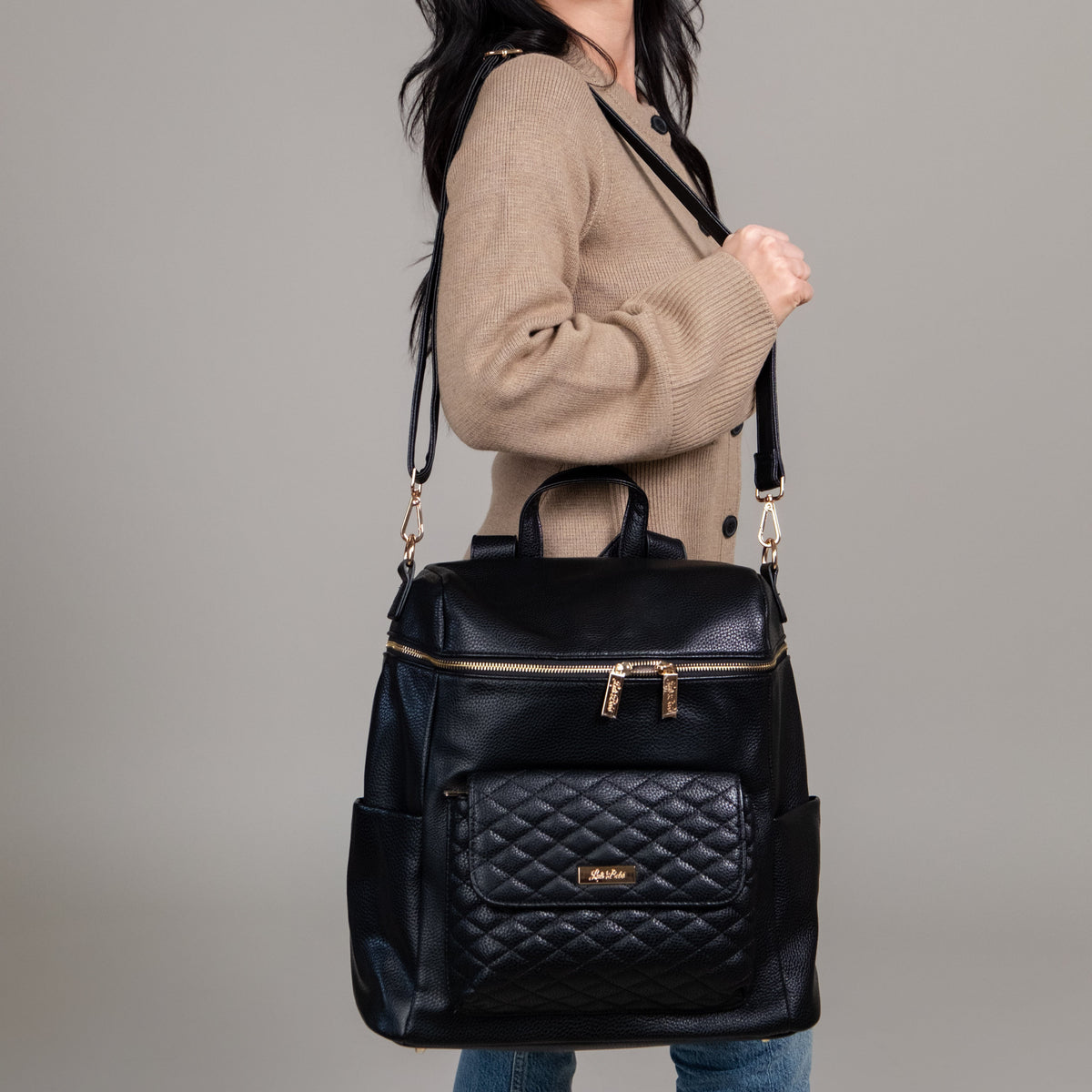 Three Little Tots Signature Diaper Bag Ebony Black, second additional photo