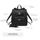 Three Little Tots Signature Diaper Bag Ebony Black, third additional photo