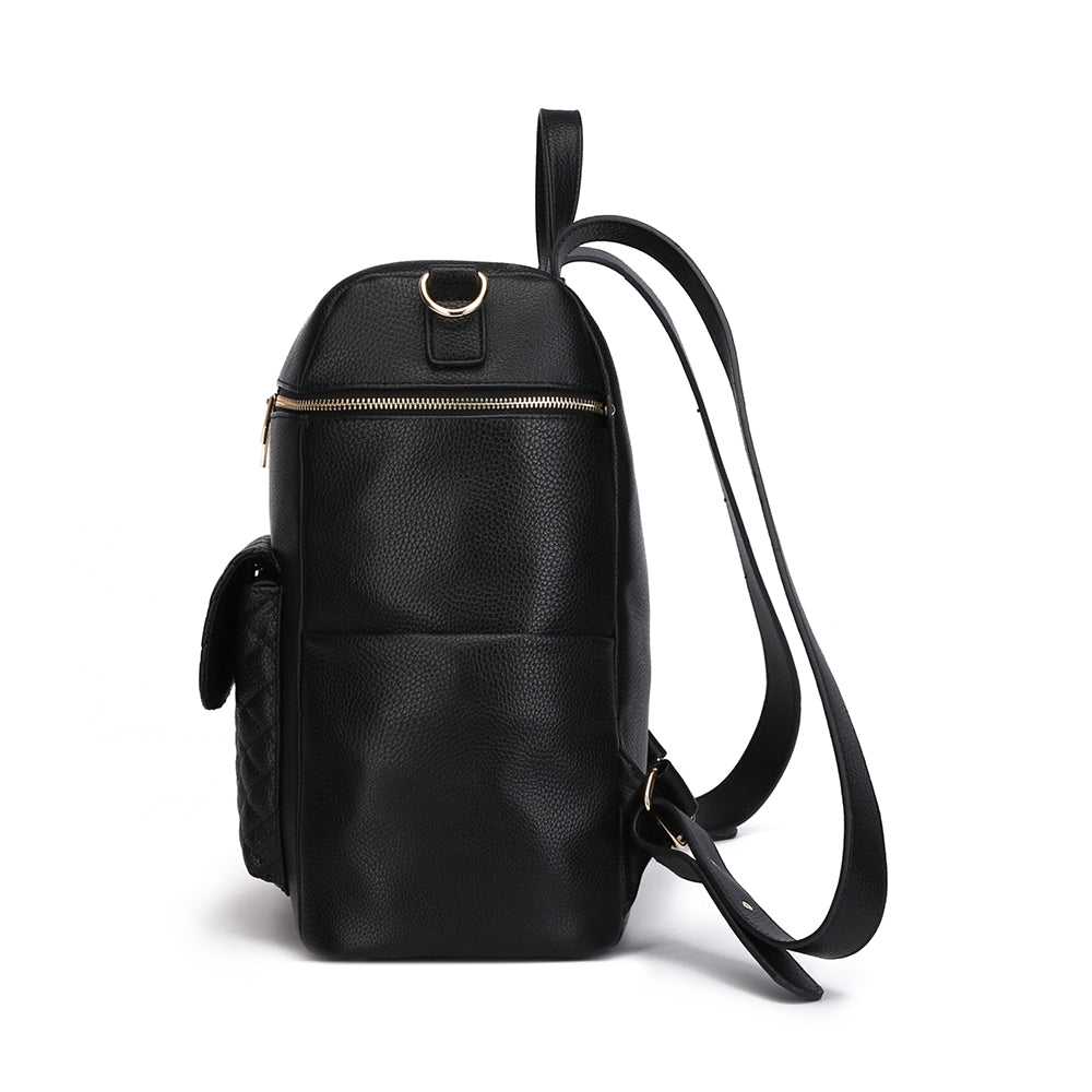 Three Little Tots Signature Diaper Bag Ebony Black, alternate angle