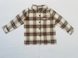 Three Little Tots Brown Plaid Boy's Shirt, alternate angle