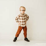 Three Little Tots Brown Plaid Boy's Shirt