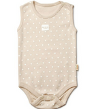 Brown Sleveless Polka Dot Organic