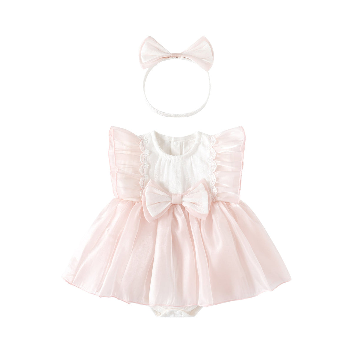 Three Little Tots Clothes For Babies Baby Girl Summer Jumpsuit, in Cherry Blossom Powder