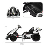 Aosom 24V 7.5 MPH Electric Go Kart with Adjustable Seat, Slow Start, White