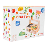 Three Little Tots Children's Early Education Educational Wooden Pizza Oven Kitchen Simulation Toy, additional view
