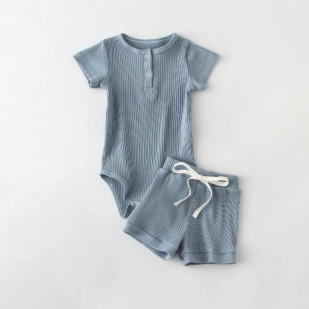 Neutral Onesie and Short Ribbed Set