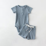 Neutral Onesie and Short Ribbed Set