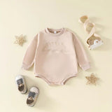 Three Little Tots Children Alphabet Embroidery Long-sleeve Jumpsuit, additional product photo