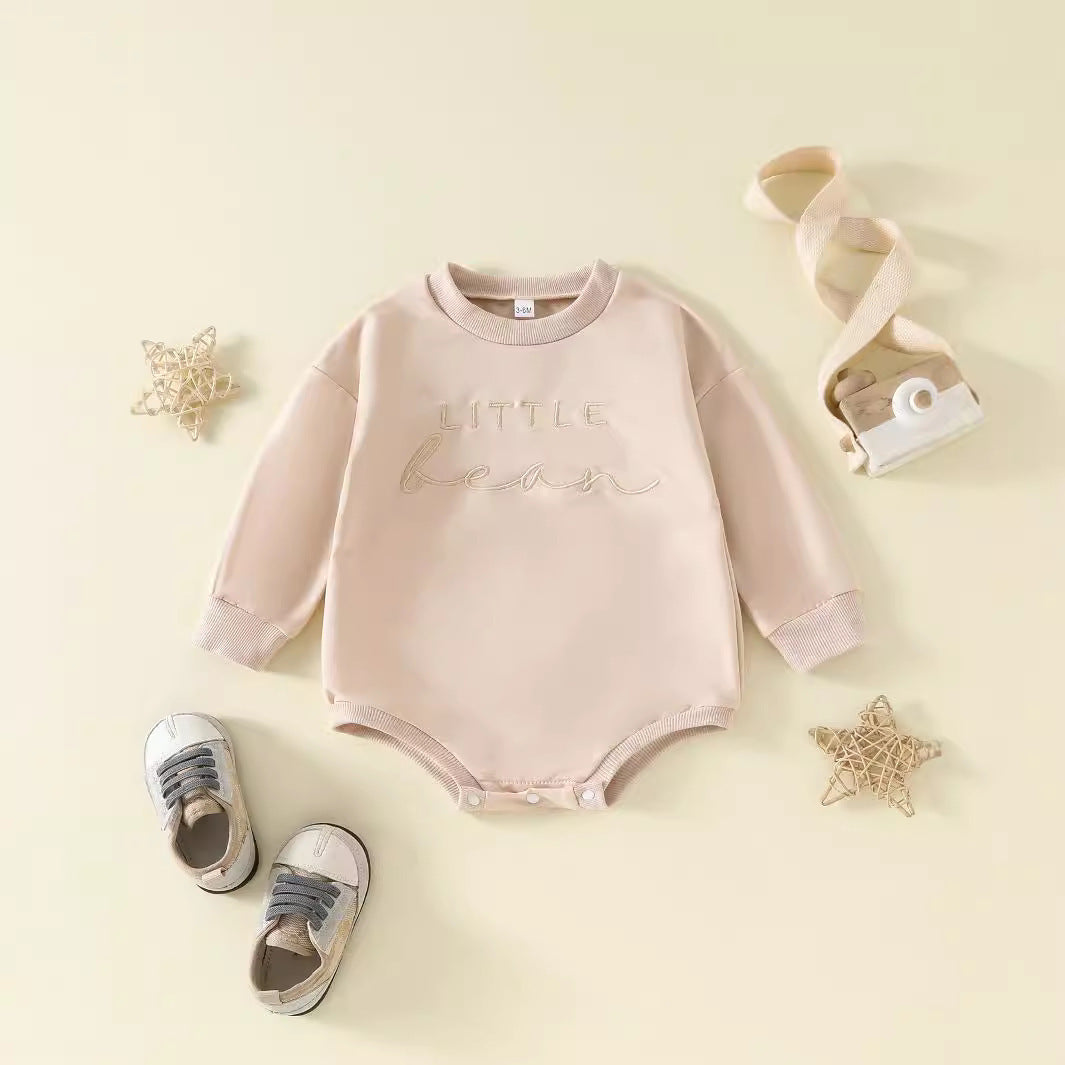 Three Little Tots Children Alphabet Embroidery Long-sleeve Jumpsuit, additional product photo