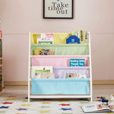 Kids Funnel Charlie White Kids Wooden Canvas Sling Magazine Bookcase
