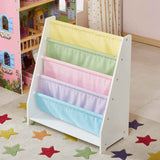 Kids Funnel Charlie White Kids Wooden Canvas Sling Magazine Bookcase