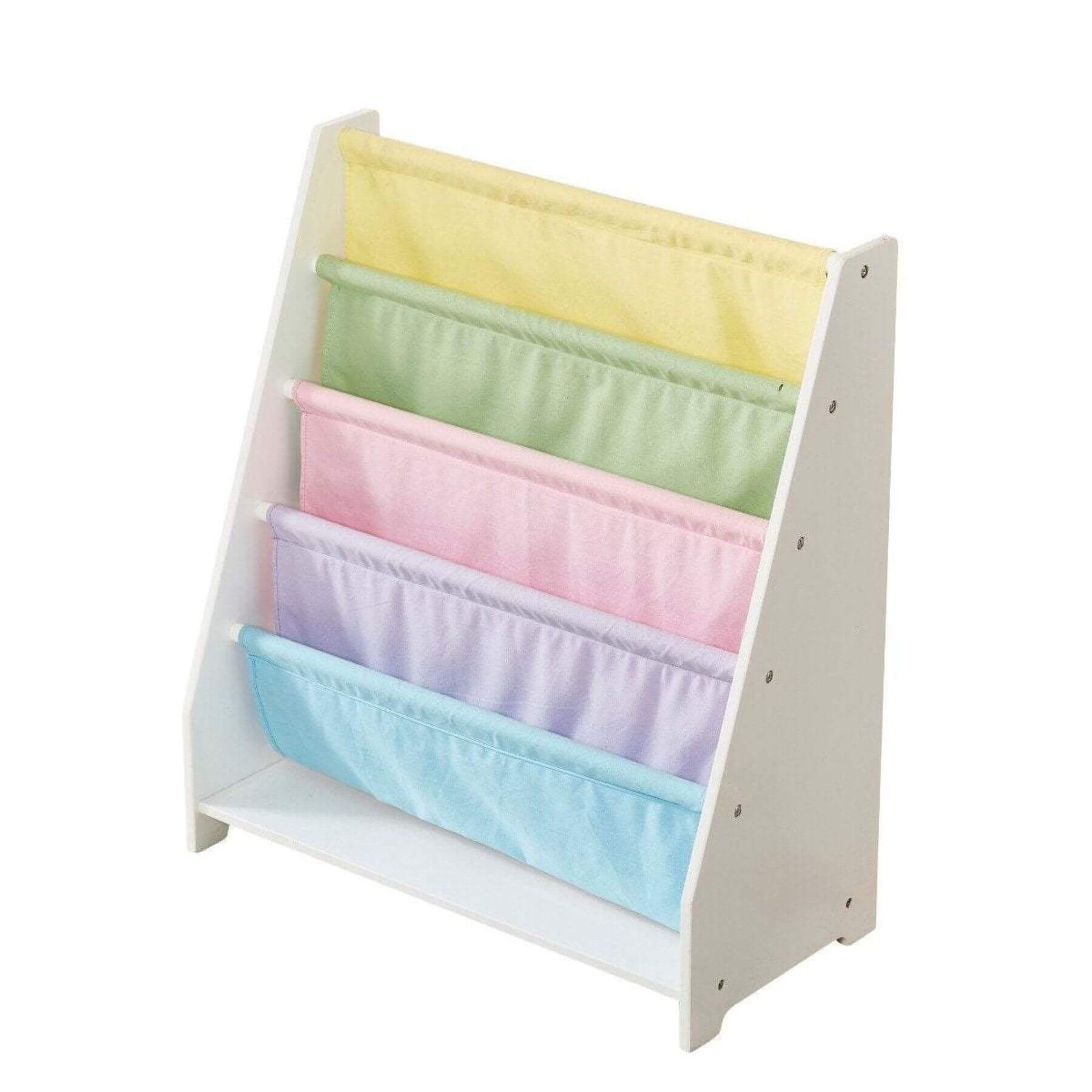 Kids Funnel Charlie White Kids Wooden Canvas Sling Magazine Bookcase