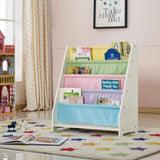 Kids Funnel Charlie White Kids Wooden Canvas Sling Magazine Bookcase