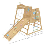Three Little Tots Avenlur Cherry 5-in-1 Wooden Indoor Climber Montessori Play Gym for Toddlers and Kids, another angle