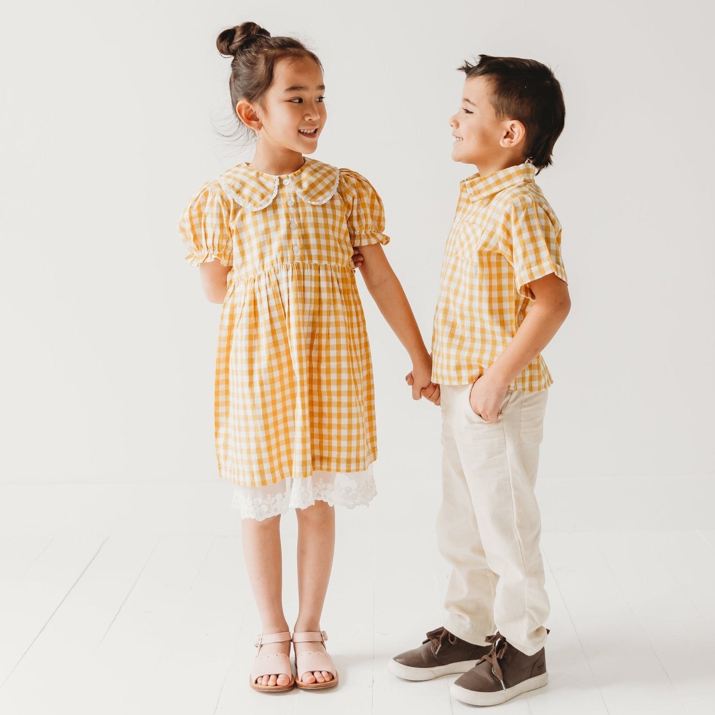 Three Little Tots Citrus Gingham Girls Dorothy Dress, alternate angle