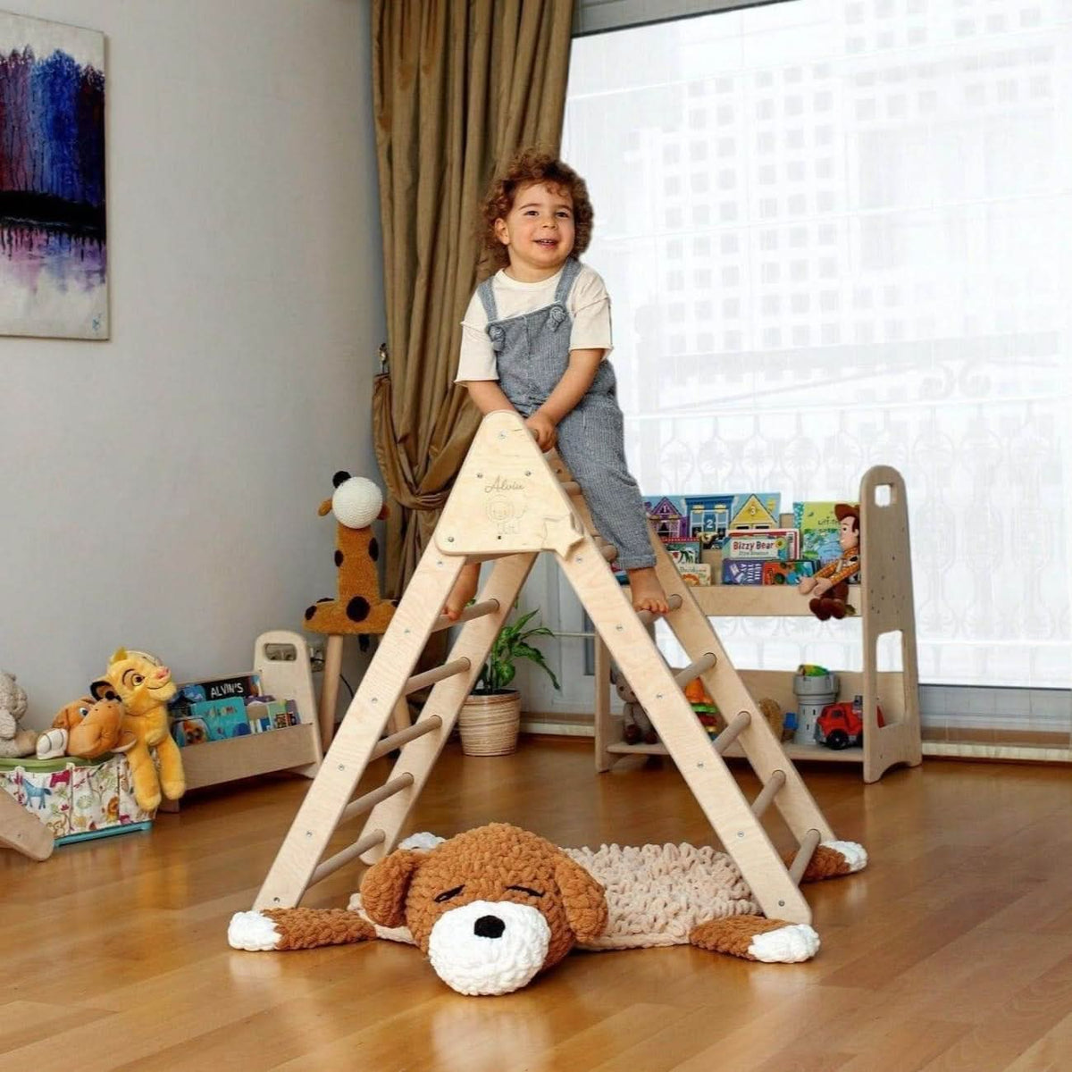 Climbing Triangle, Arch Rocker, Pillow, and 2in1 Ramp / 4 Pieces Set