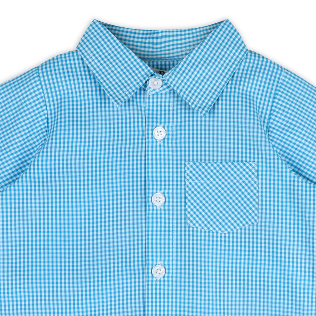 Columbia Blue Gingham Boy Shirt