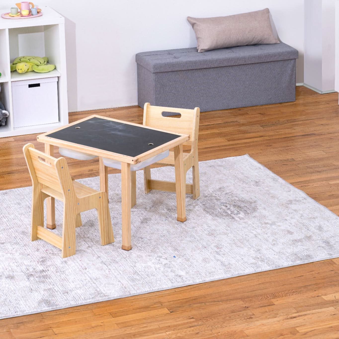 Three Little Tots Cordia Wooden Kids Activity Table and Chair Set Montessori-Inspired Desk for Play , extra product detail
