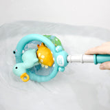Three Little Tots Bath Toy Dinosaur Fishing Fishing Toy Can Spray Water Pinch Called Fishing Net, alternate angle