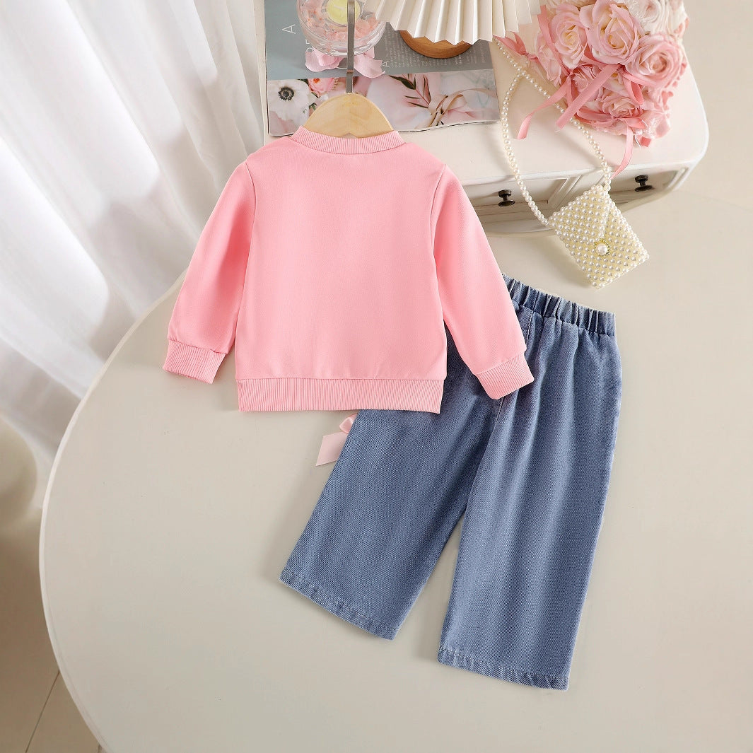 Bow Perfect Sweater and Matching Jeans Set