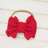 Three Little Tots Children's Bow Hair Band Baby Double Layer, in Red