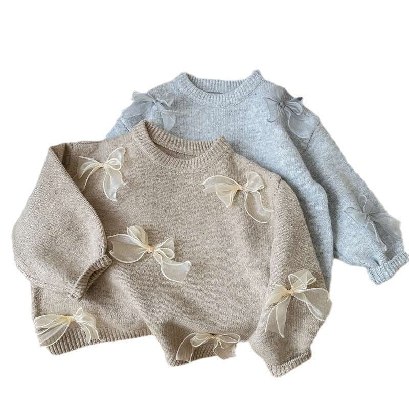 Three Little Tots Girl's Sweater Fashion Children's Bow Knitwear, extra product detail