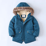 Three Little Tots Fleece-lined Thickened Boys Cotton-padded Cotton Wadded Jacket, in Lake Blue