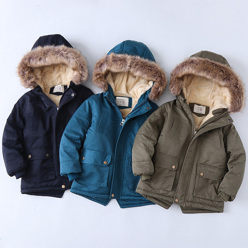 Three Little Tots Fleece-lined Thickened Boys Cotton-padded Cotton Wadded Jacket, additional product photo