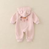 Three Little Tots Baby Girl Hooded Cartoon Cute Jumpsuit Infant Fall Outfit Jumpsuit, alternate angle