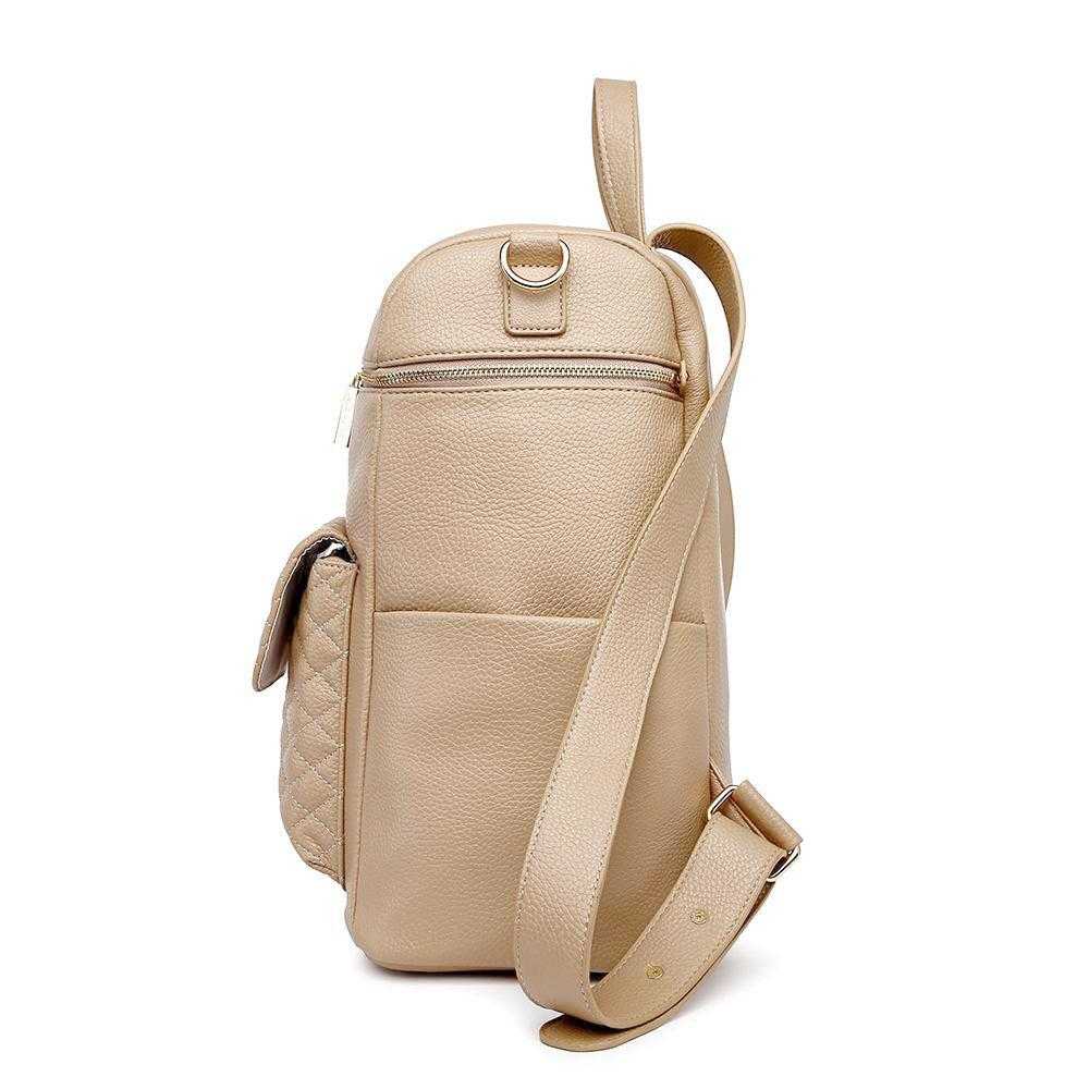 Three Little Tots Signature Diaper Bag Latte Brown, alternate angle