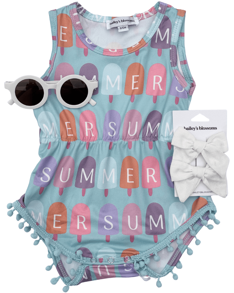 Dillon Pom Pom Romper - Pop of Summer