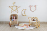 Rattan Doll Stroller – Handmade Boho Doll Pram for Imaginative Play