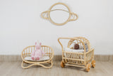 Rattan Doll Stroller – Handmade Boho Doll Pram for Imaginative Play