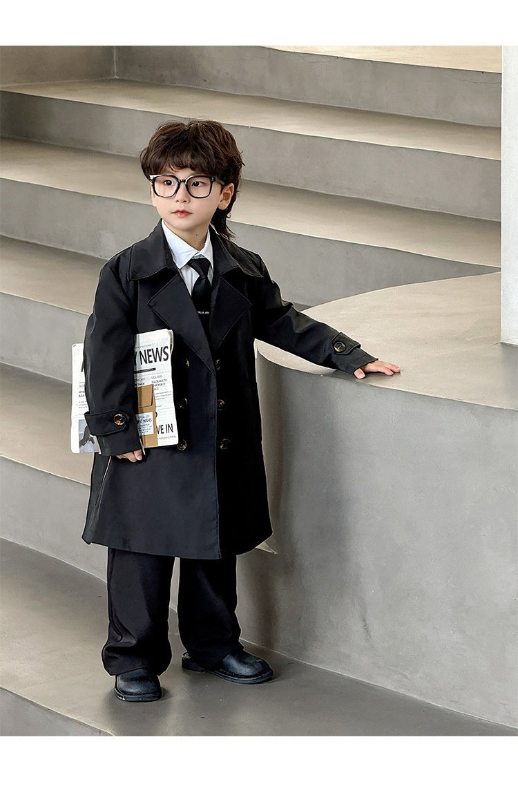 Three Little Tots Children's Long British Coat Trendy Cool, additional product photo