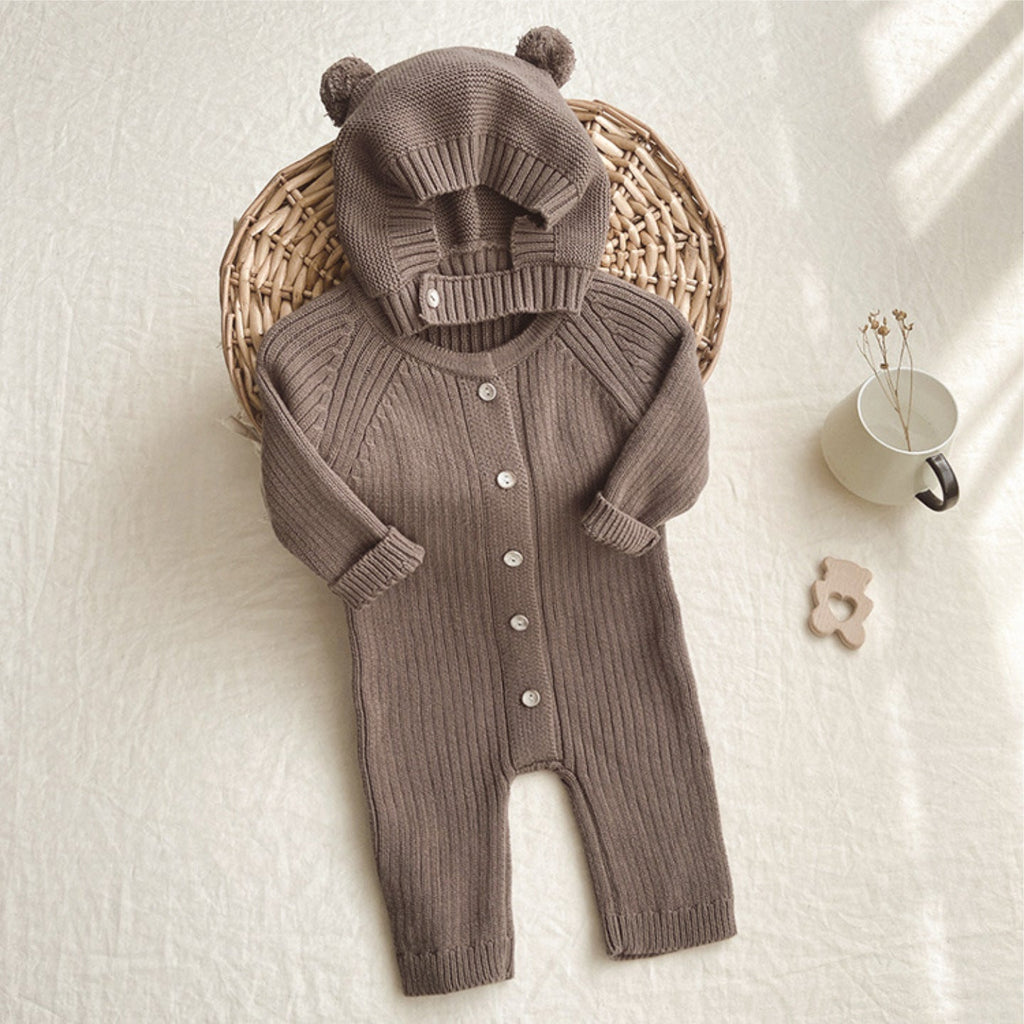 Children's Clothes Romper With Bear Hat