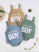 Three Little Tots Male And Female Baby Corduroy Suspender Towel Embroidery, additional view