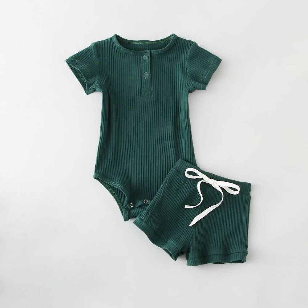 Neutral Onesie and Short Ribbed Set