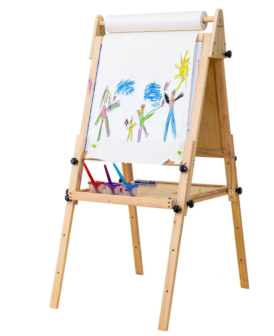 Three Little Tots Foldable Kids Easel 3 Adjustable Heights Art Station for Drawing and Painting, third additional photo