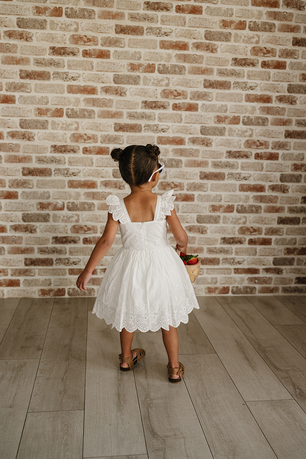 Three Little Tots White Eyelet Dress, extra product detail