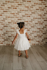 Three Little Tots White Eyelet Dress, extra product detail