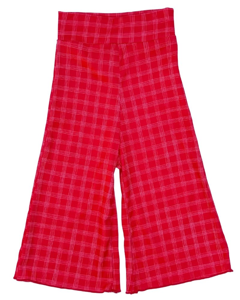 Elodie Wide-Leg High Waist Pants – Cherry Red