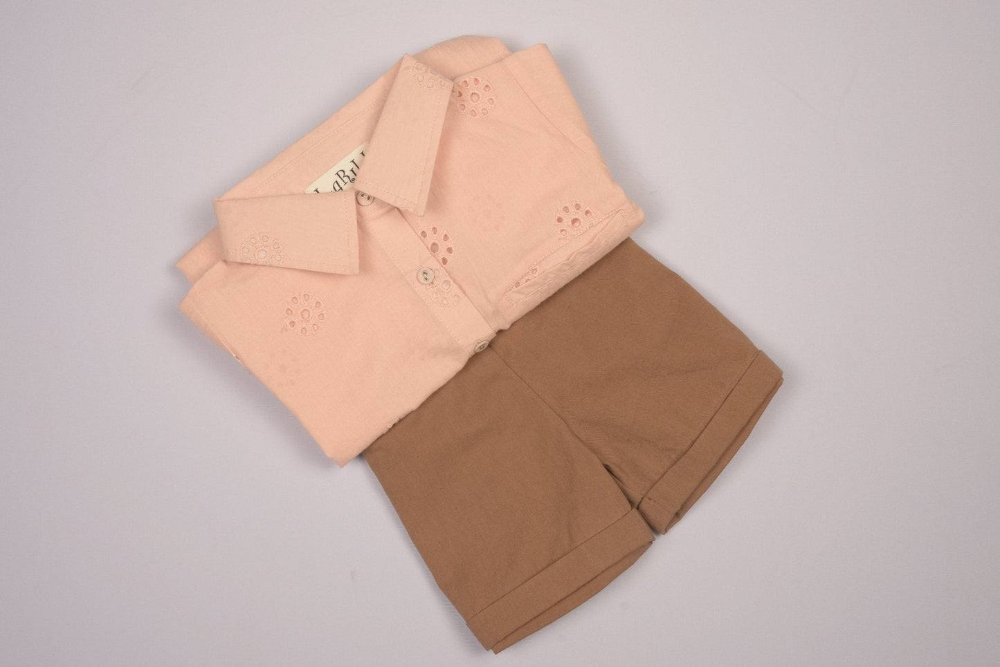 Three Little Tots Embroidered Schiffli Boys Shirt and Pant Set, extra product detail