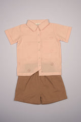 Three Little Tots Embroidered Schiffli Boys Shirt and Pant Set, additional product photo