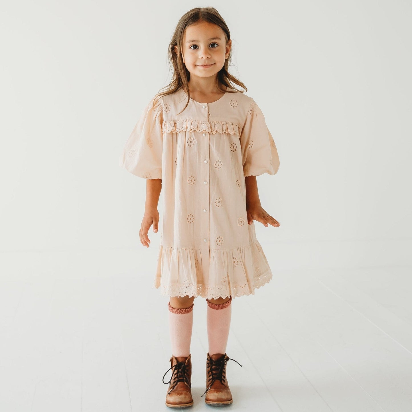 Three Little Tots Embroidered Schiffli Dress, second additional photo
