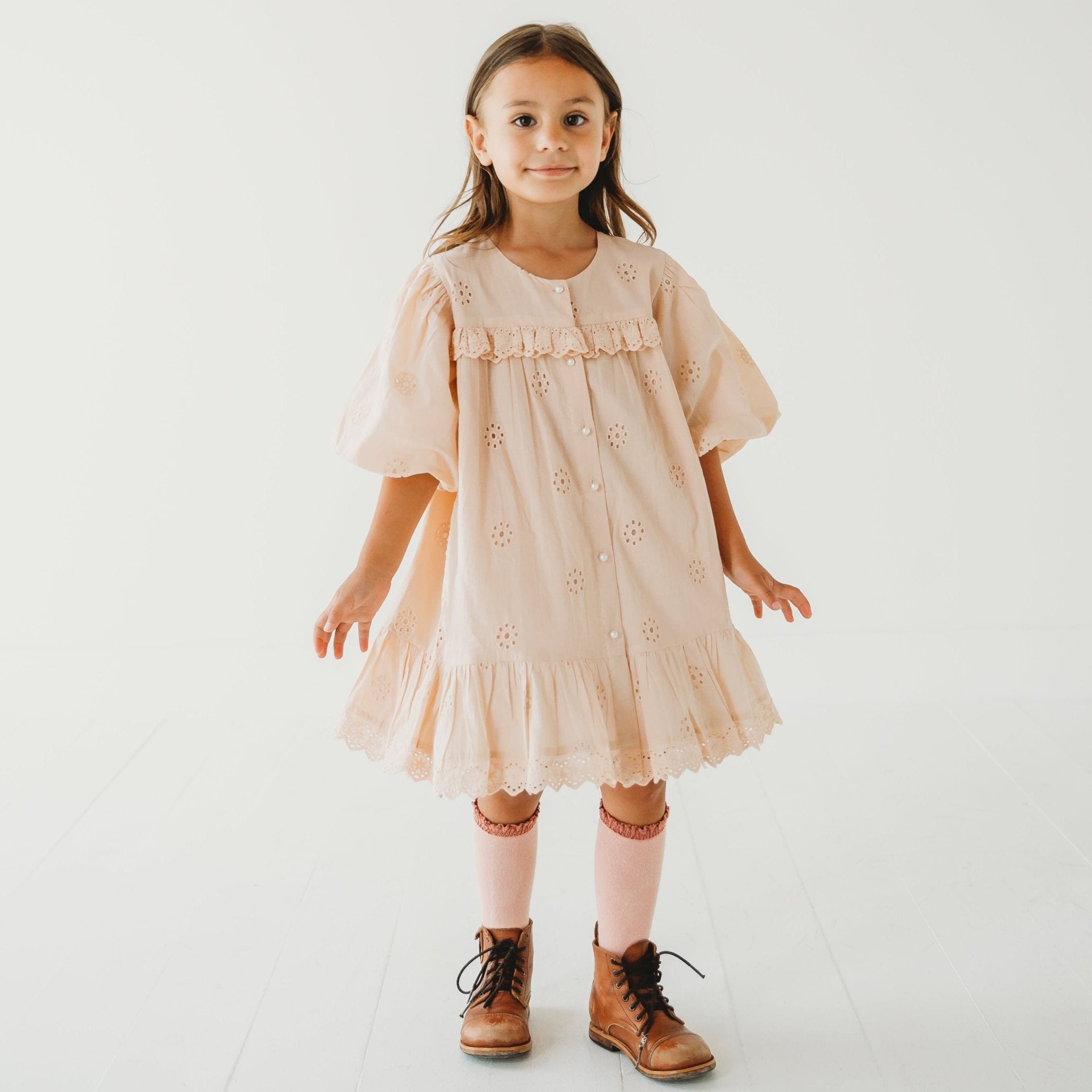 Three Little Tots Embroidered Schiffli Dress