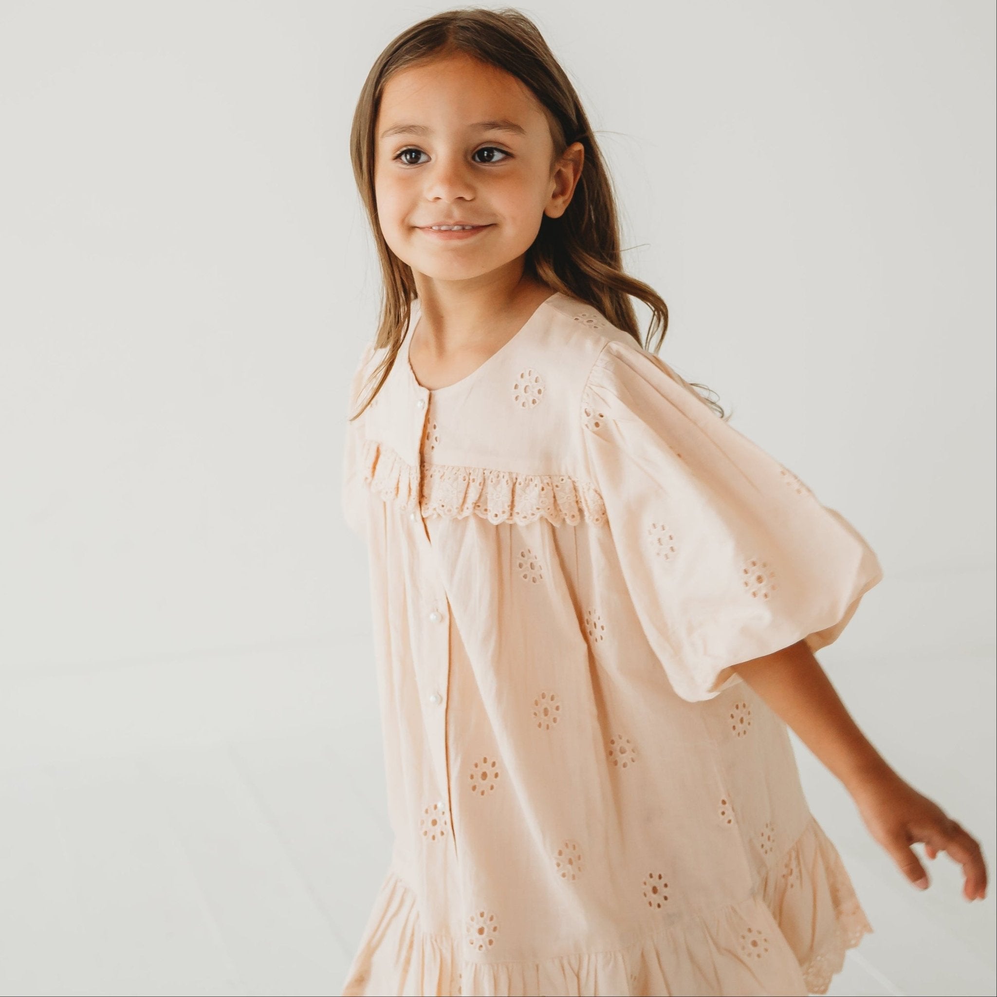 Three Little Tots Embroidered Schiffli Dress, additional product photo