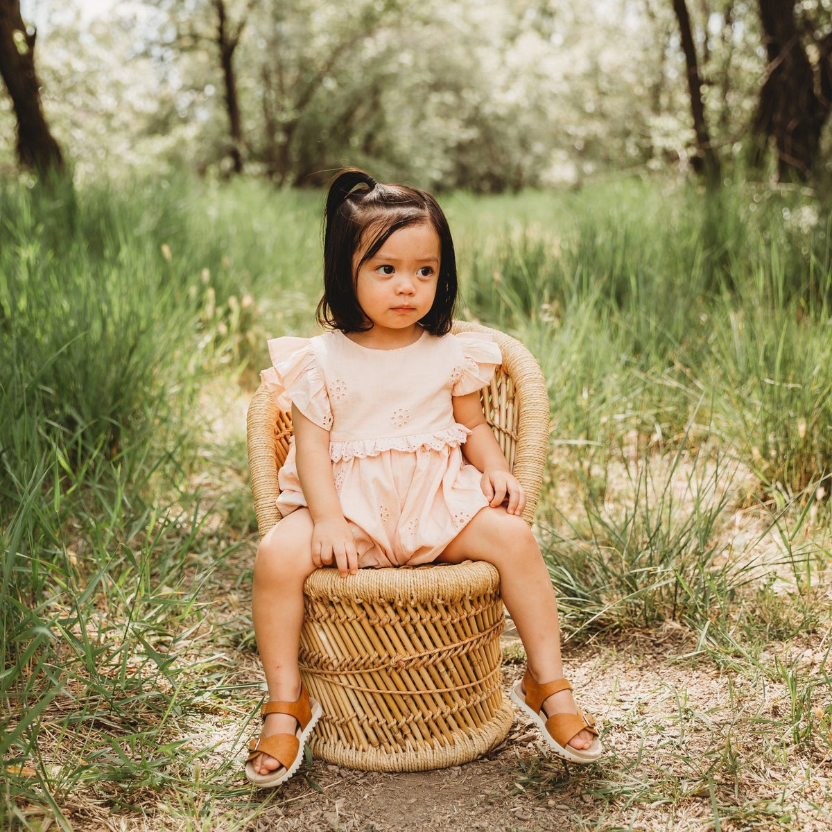 Three Little Tots Embroidered Schiffli Romper