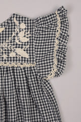 Three Little Tots Embroidered Yoke Eith Ruffle Sleeves Dress, extra product detail