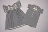 Three Little Tots Embroidered Yoke Eith Ruffle Sleeves Dress, second additional photo